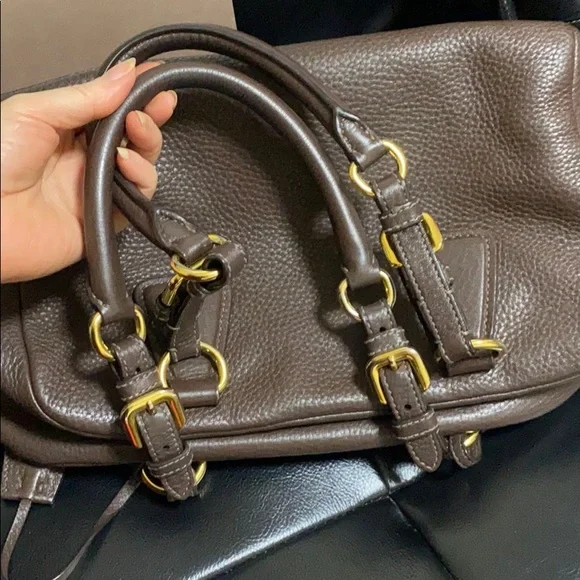 Auth PRADA Leather Satchels+Tag+Key+Cloche+Padlock - Picture 10 of 12